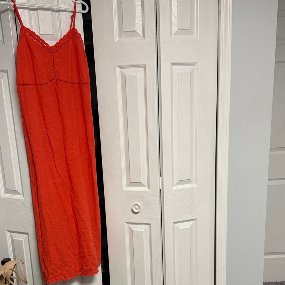 Old Navy Red Lace-Trim Slip Dress with Adjustable Straps